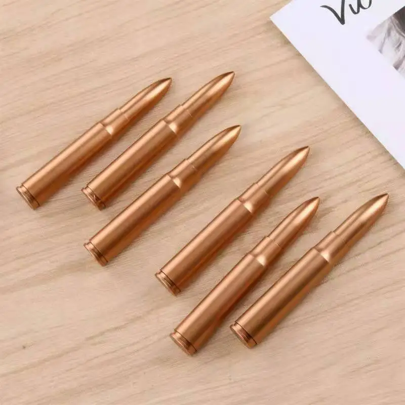 

10pcs Portable Outdoor Gold Plastic Bullet Shape Single Ballpoint Pen Mini Pen Writing Pen Student Stationery Office Supplies