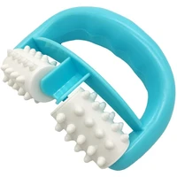 manual round handle 2 wheels muscle massage roller massager cellulite roller for legs arms back pain relief muscle relaxation