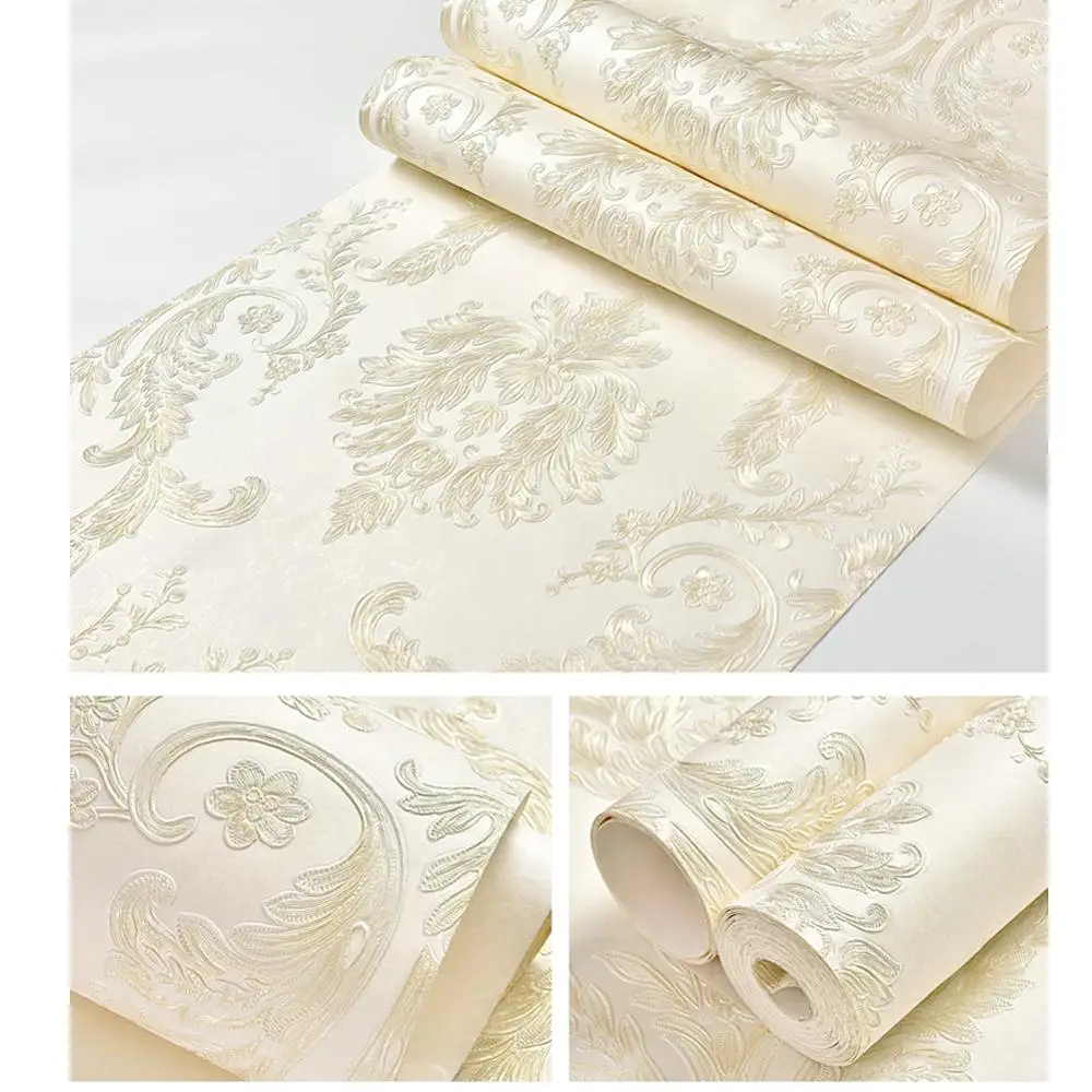 Золотые Самоклеящиеся 3d обои с Дамасским узором простые европейские и