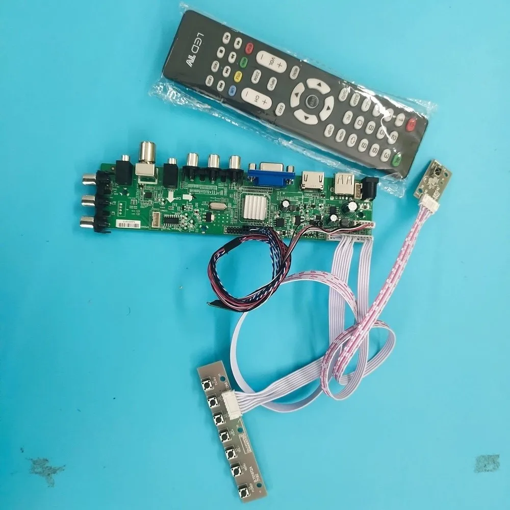 

Kit For LP156WH3-TLA3/LP156WH3-TLB1 VGA LED HDMI digital WLED 40pin TV LVDS USB AV Signal controller board DVB-T remote 1366X768