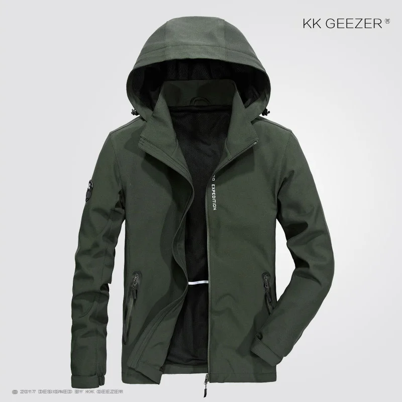 Куртка мужская на молнии легкая водонепроницаемая армейская верхняя одежда