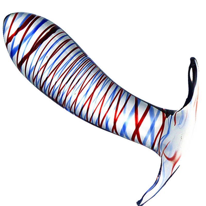 Массажер-пробка для вагинального/анального секса лесбиянок стеклянный