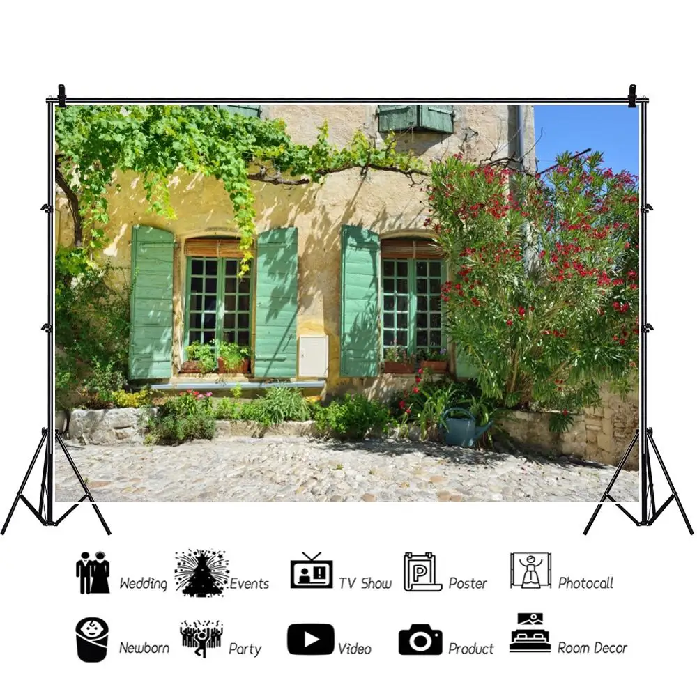 

Yeele Spring Flowers Retro Yard Window Baby Portrait Photophy Backdrops Custome Vinyl Photographic Backgrounds For Photo Studio