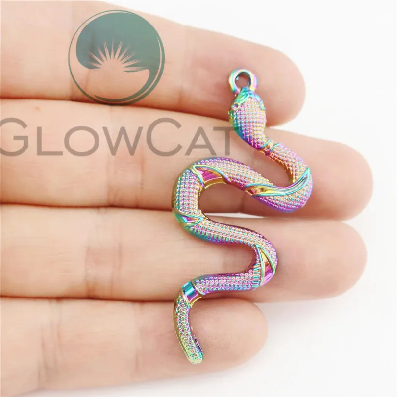 2 Шт Радуга в готическом стиле Индия Змея Подвески из сплава виде животного для