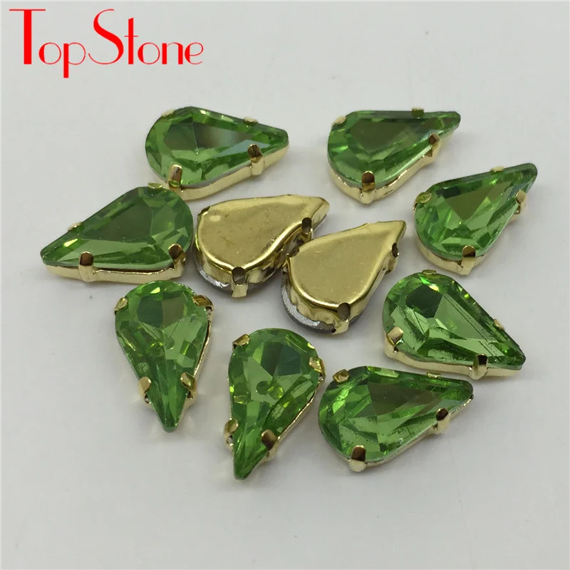 Топ Камень Каплевидный пришитый на кристалл причудливый в золотых когтях Размер