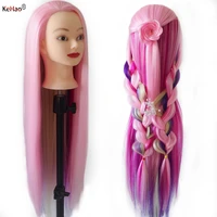 80cm very long synthetic hair mannequin head for braiding hairstyle tete a coiffer maniquin head colorful hair nice manikin head