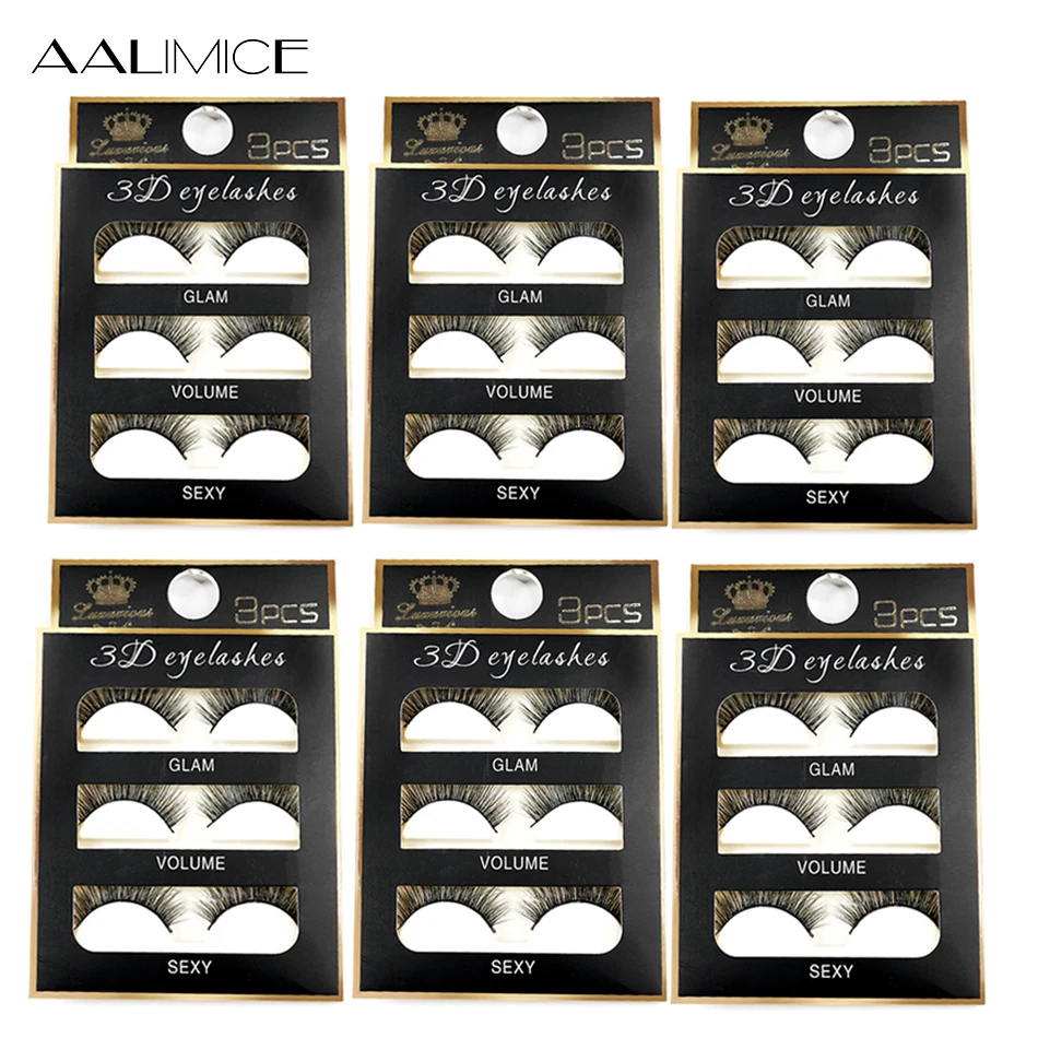 Alimice 3 пары 3D норковые ресницы оптом 100% ручная работа Длинные Накладные из
