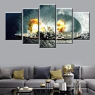 5 панельных плакатов с изображением японского батарейного корабля, большого и военного оружия, картина с HD-печатью, настенное украшение для гостиной