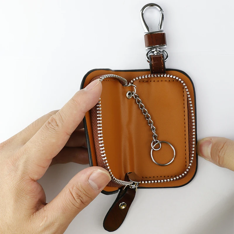

SNCN Leather Car Key Case Cover Key Wallet Bag Keychain Holder For Ford Focus Kuga Fiesta Ecosport Edge Explorer Fusion Mondeo