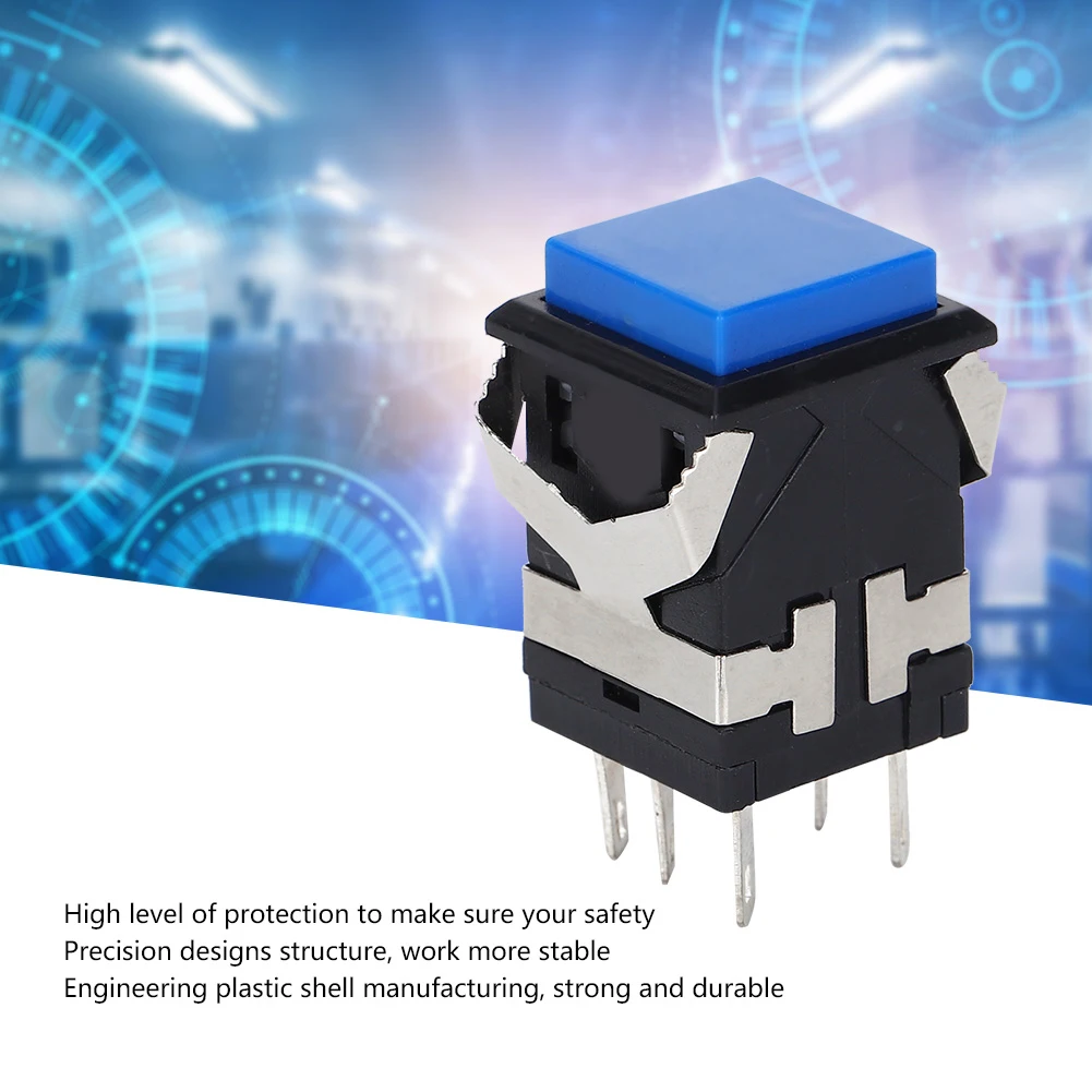 50 шт. 6 контактов рабочая точность стабильный сброс кнопка переключения Синяя
