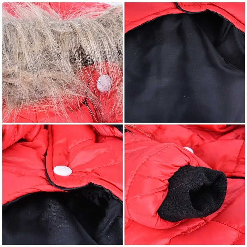 Ветрозащитная куртка для собак Меховая толстовка с капюшоном щенков Одежда