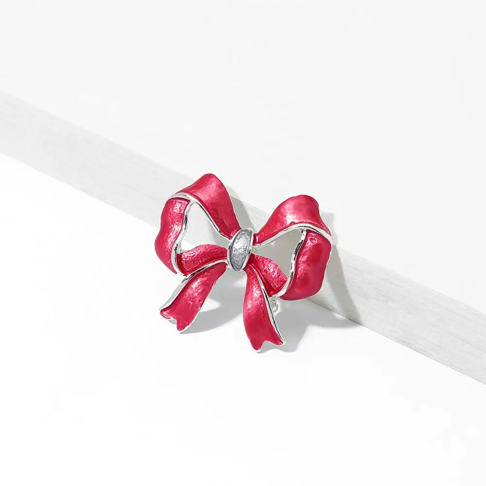 Cring Coco элегантные эмалевые красные Броши бант булавки женские ювелирные изделия