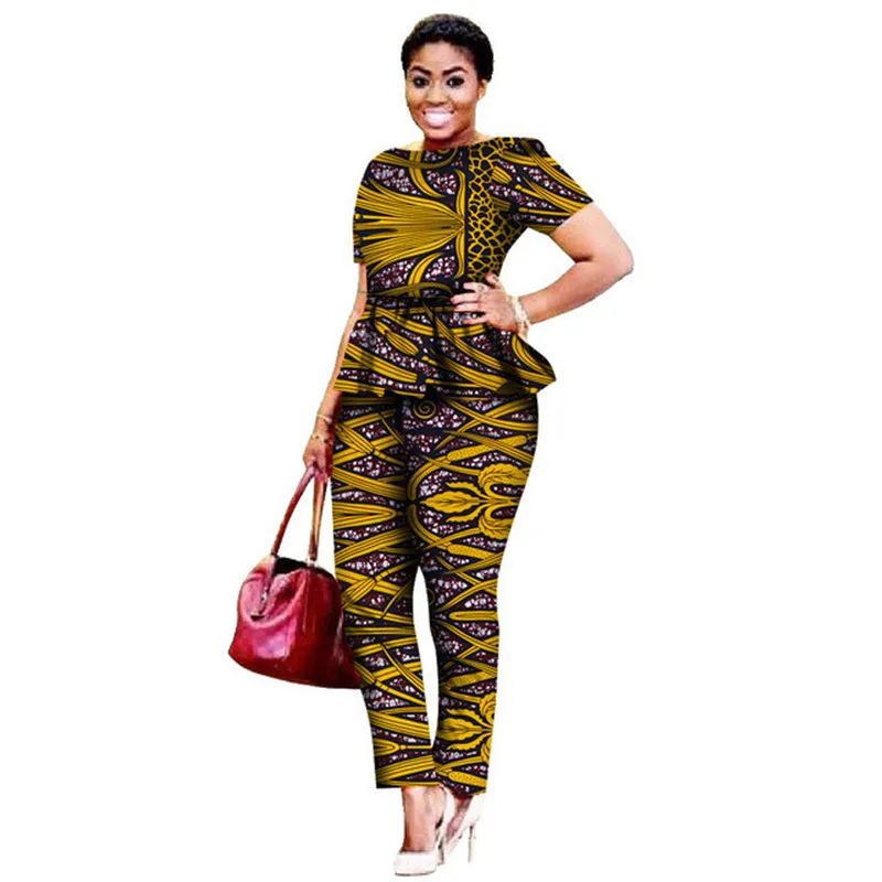 Африканская одежда короткие комплекты из двух предметов топ и брюки африканская