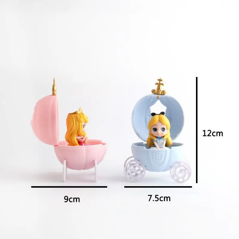 

6Pcs/set Pumpkin Carriage Snow White Mermaid Pvc Toys Cute Gachatoys Scene Modeling Ornaments Anime Cartoon Figures Gift