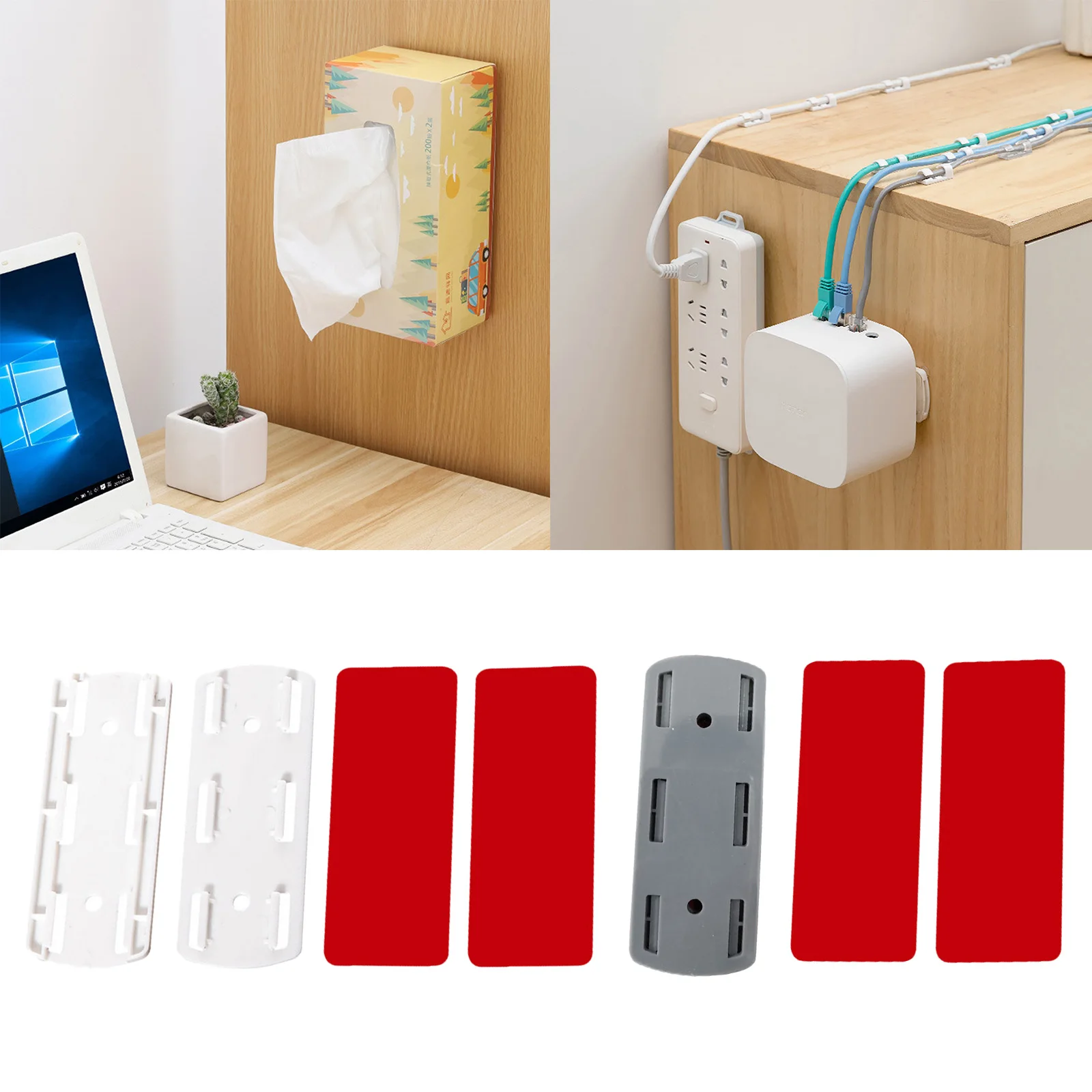 

Household Socket Plug Adapter Hanger Punch Free Self Adhesive Storage Holder