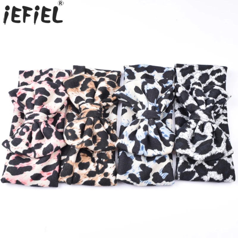 

Детская повязка на голову с бантом, весенне-осенний тюрбан с леопардовым принтом, повязка на голову для младенцев, повязка на голову для дев...