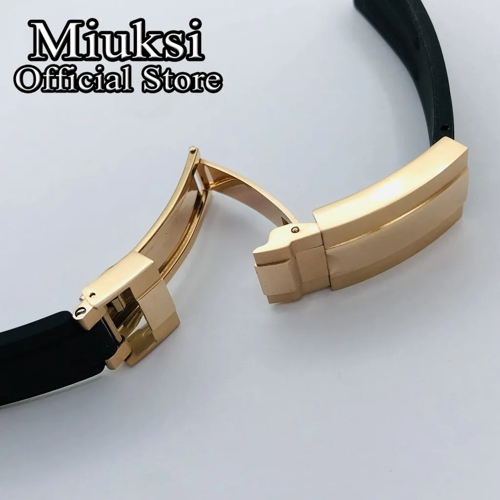 Ремешок для часов Miuksi 20 мм резиновый браслет черного синего зеленого белого