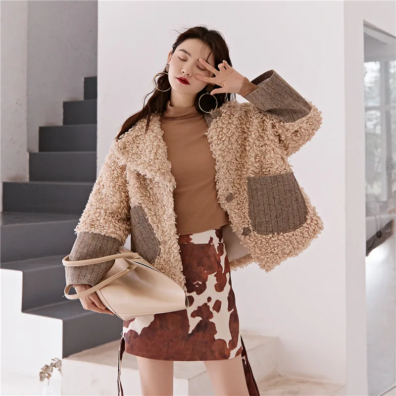

DARK Fashion Ladies Lamb Wool Coat Autumn And Winter 2020 New Korean Dongdaemun Women's Loose Plush Jacket Women