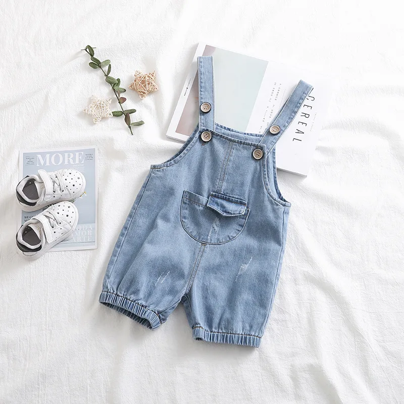 

Summer New Children's Overalls Cute Kids Girls Boys Denim Suspender Shorts 2021 Baby Denim Short Pants Kids Clothing Jumpsuits
