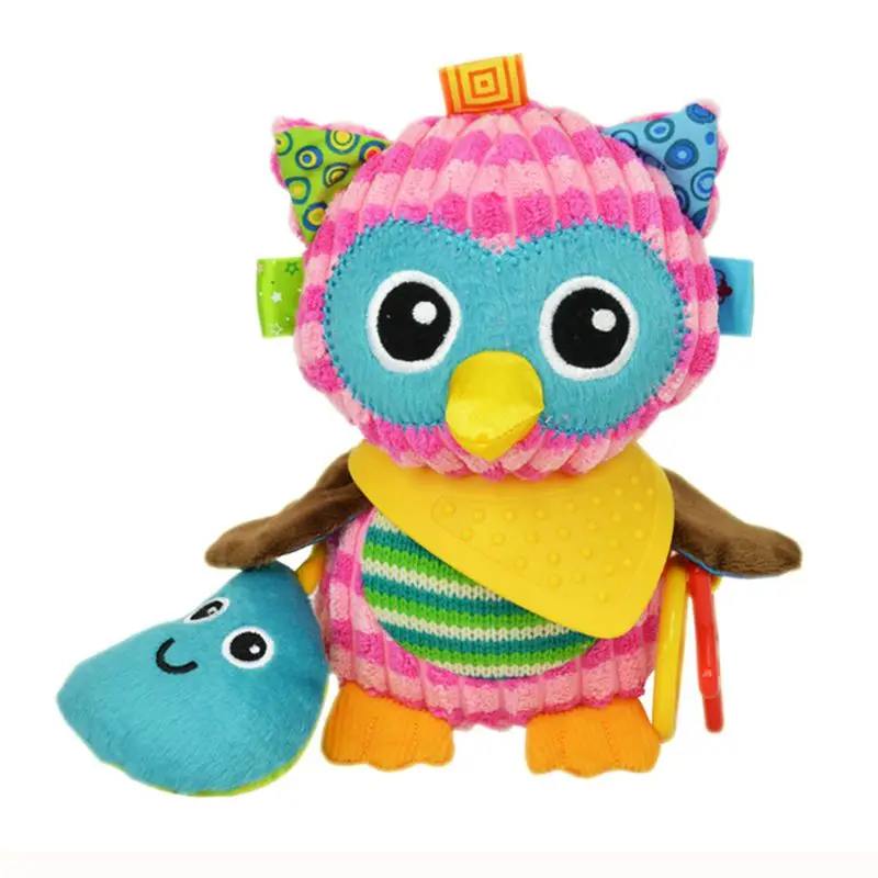 Owl Игрушка-колокольчик в виде животных, обучающие игрушки для детей, погремушка-колокольчик, подвижная игрушка висящая над кроватью, плюшевая игрушка-прорезыватель для зубов - Цвет: Owl