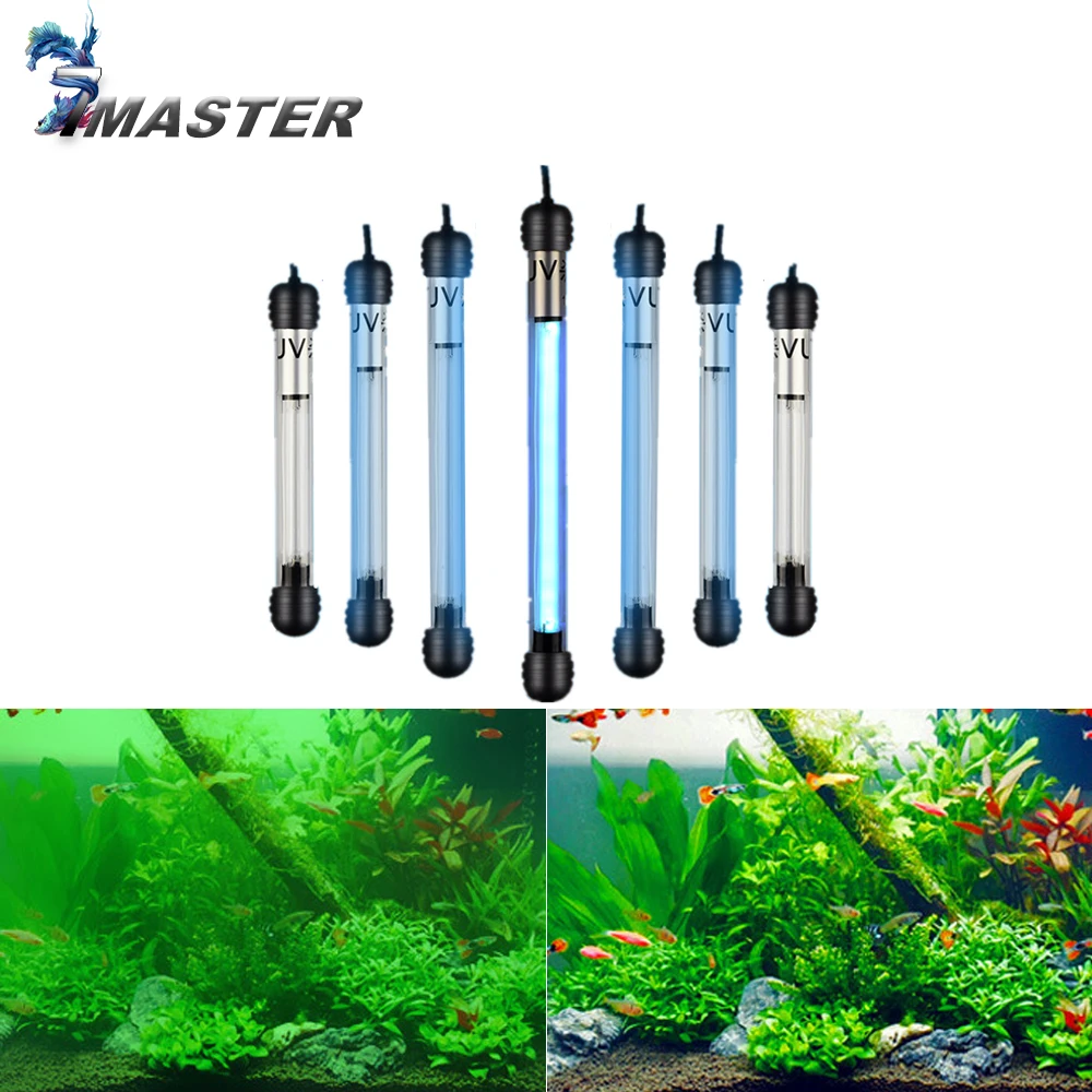 Fish tank Submersible UV Sterilizer Lamp Light Ultraviolet Filter Waterproof Water Cleaner For Aquarium Pond Coral 5w/7w/9w/11w