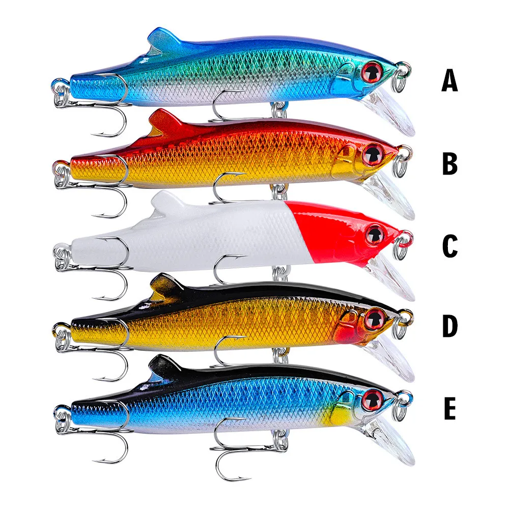 1 шт. рыболовные приманки 9 см пластиковые с жесткими басами 5 цветов гольян мощный