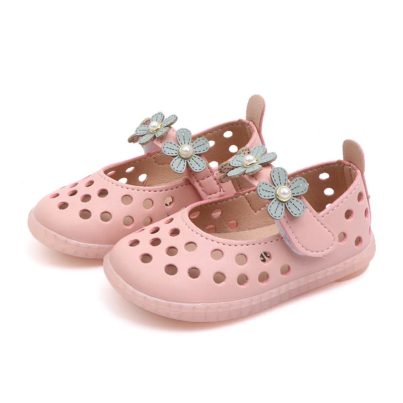 Новинка 2019 летние детские кожаные туфли для малышей сандалии с милыми цветами