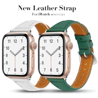 ladies genuine cow leather loop for apple watch band 42mm 38mm 40mm 44mm for iwatch strap sports buckle series 1 2 3 4 5 6 se