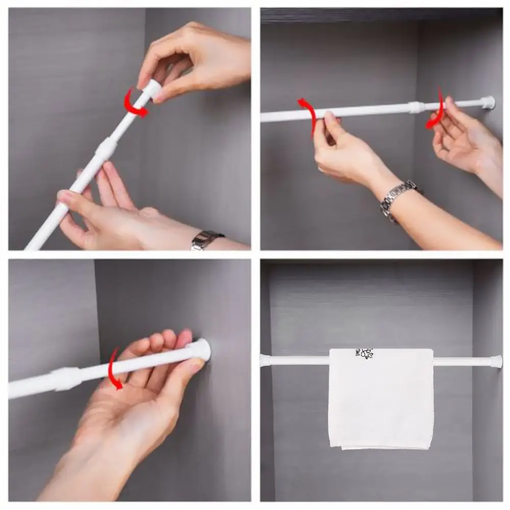 Multi Purpose Spring Loaded Extendable Telescopic Net Voile Tension Curtain Rail Pole Rods |
