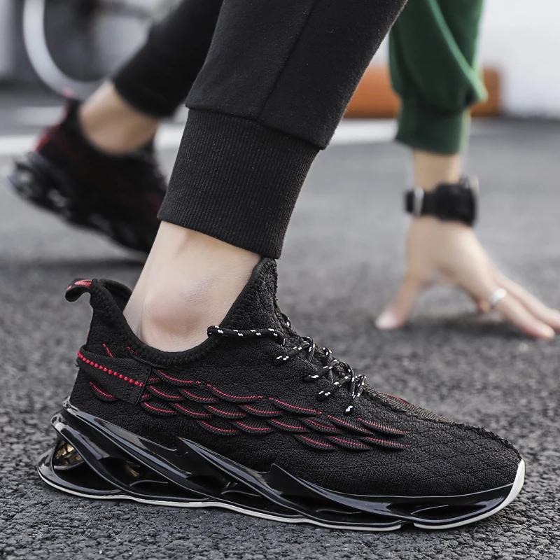 Кроссовки мужские сетчатые Нескользящие дышащие легкие на шнуровке для спорта