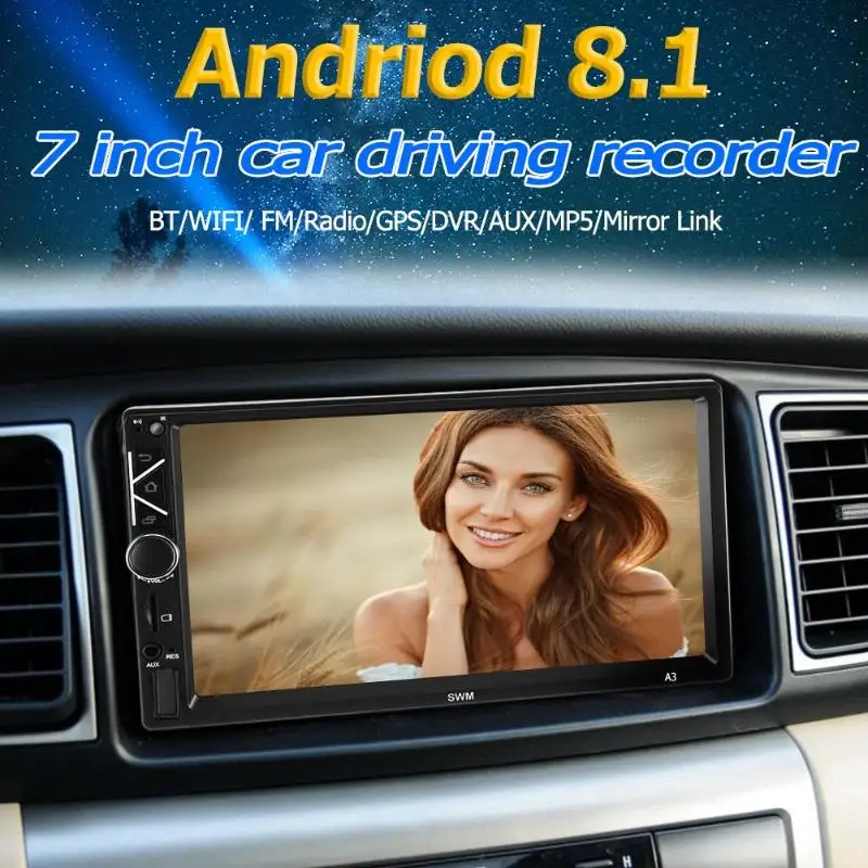 Автомобильный мультимедийный плеер 2 Din 7 дюймов сенсорный экран Android 8 1 стерео