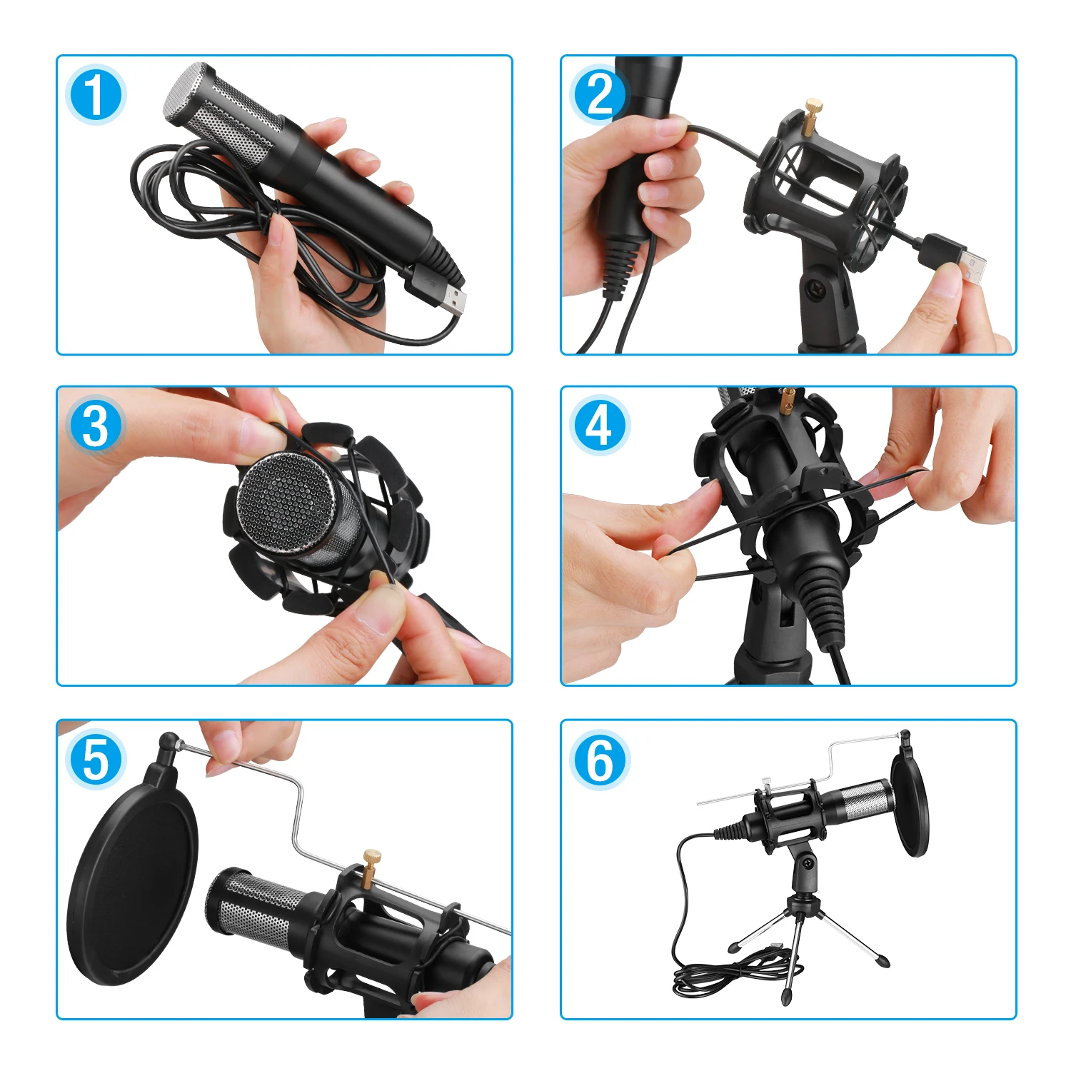 Металлический USB bm 800 конденсаторный микрофон Студийный Запись комплекты