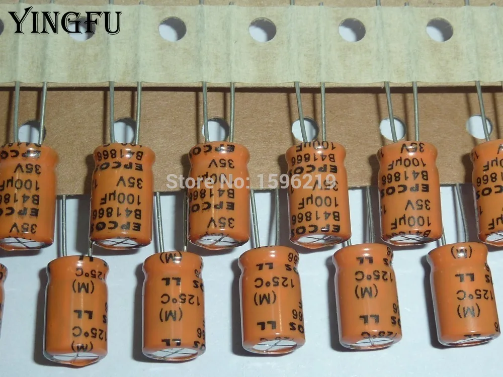 10pcs 100uF 35V EPCOS B41866 Series 8x11.5mm 125degC High ripple current 35V100uF Aluminum Electrolytic capacitors | Электронные