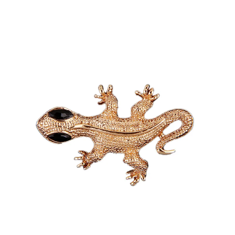 Модная блестящая Брошь со стразами кристаллами золотой геккон насекомое