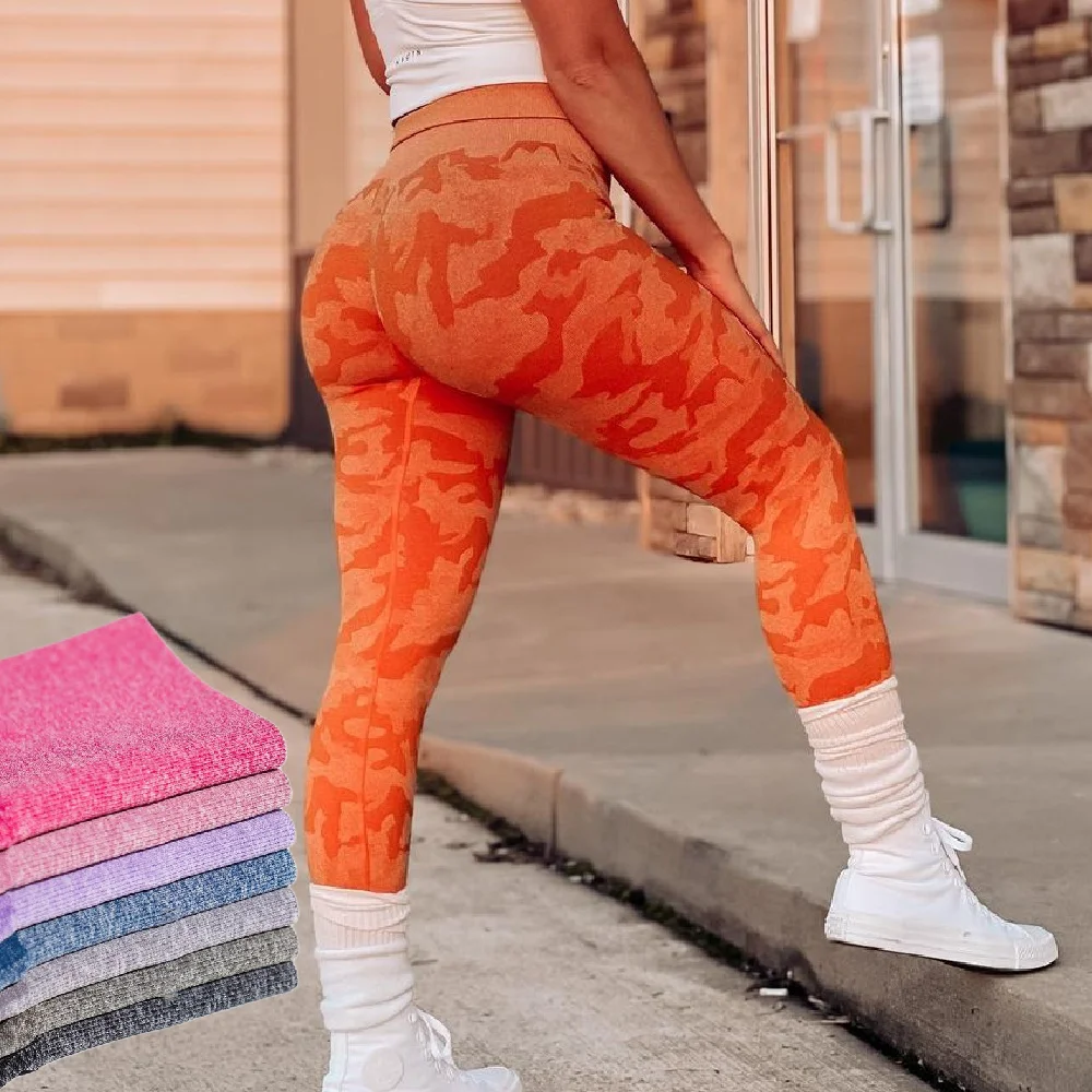 

Camo Seamless Leggings Workout Womens Outfits Yoga Pants Fitness Sports Wear Butt Lift Legging Push Up Gym Blue Lilac Sage Green