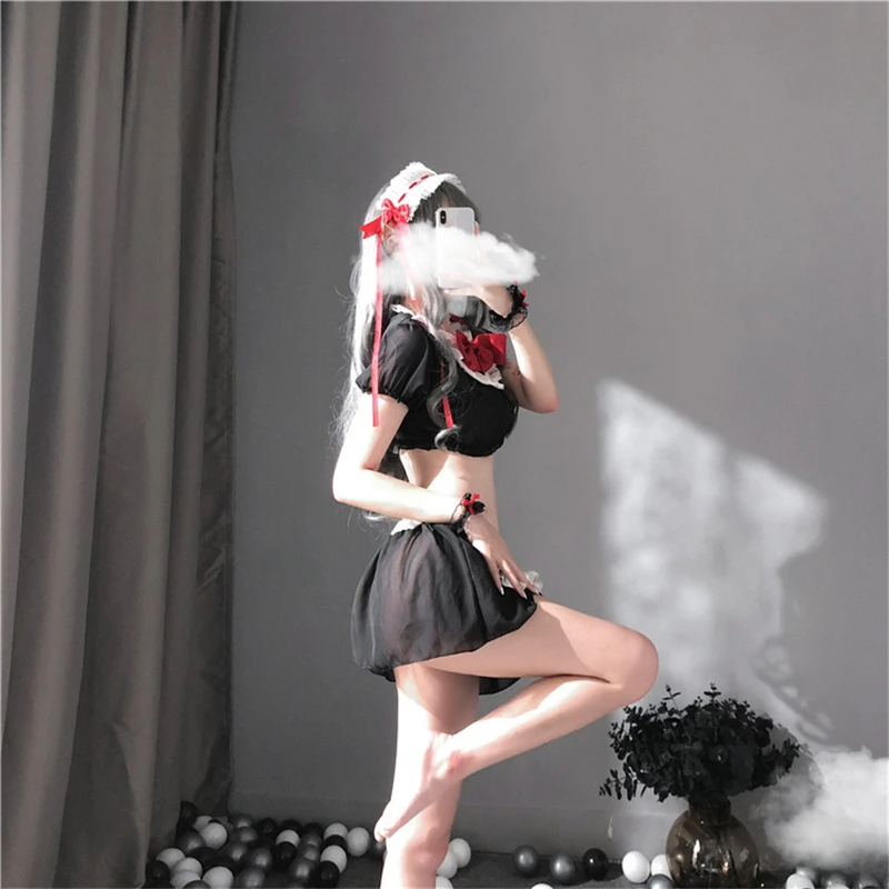 

Japanese Maid Cosplay Costumes Adult Sexy Lingerie School Uniform Women Lace Nightdress Underwear Set Kawaii Outfits Roleplay