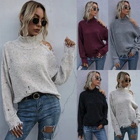 women knitted sweater fashion oversized pullovers ladies winter loose sweater off shoulder style women jumper dropshipping