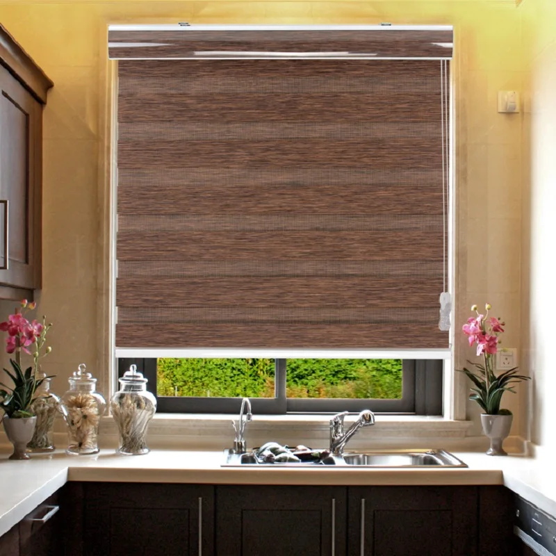 Популярные цветные полосатые жалюзи высокого качества двухслойные