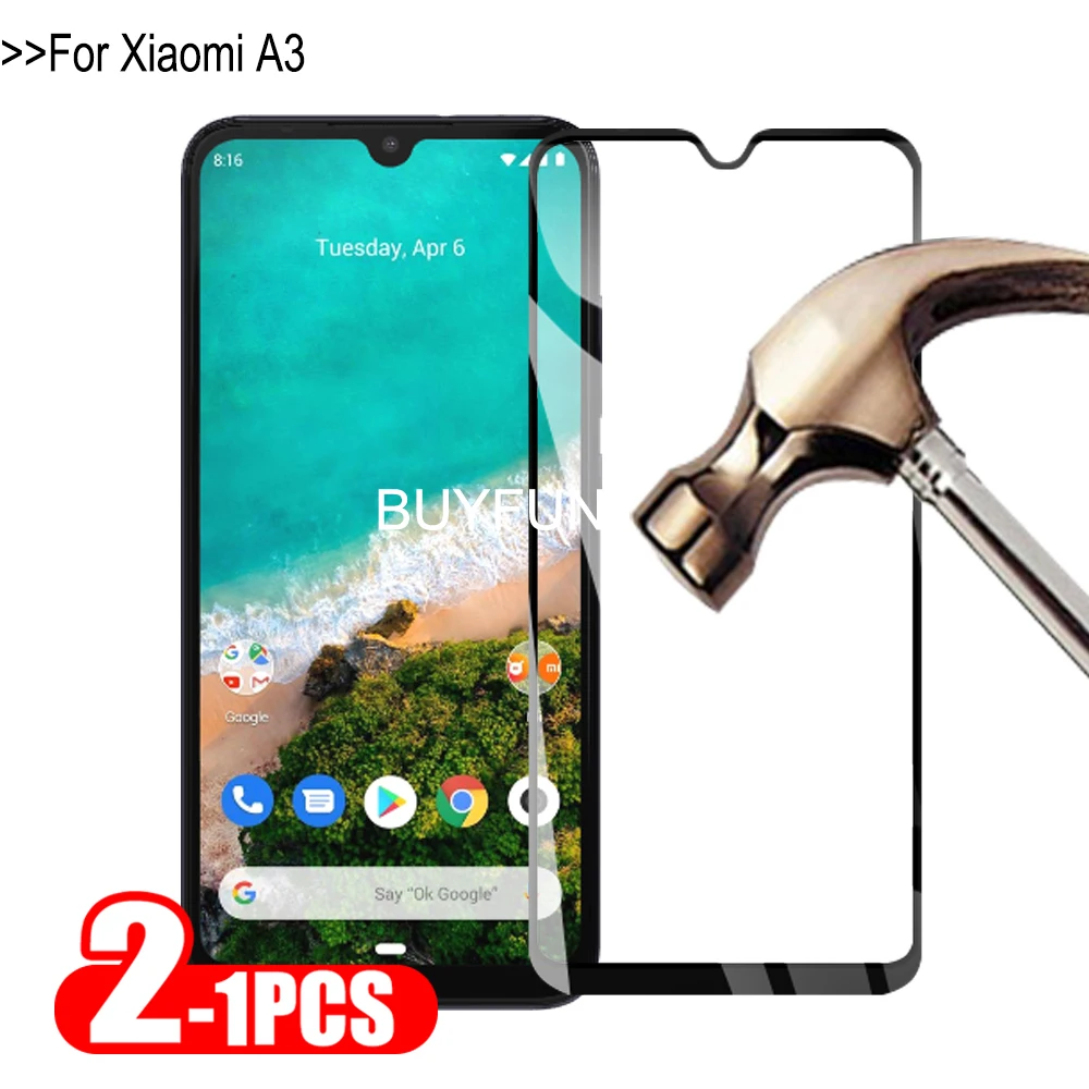 1 2 шт Защитное стекло для телефона Xiaomi A3 взрывозащищенное Закаленное Xiomi Xaomi A 3