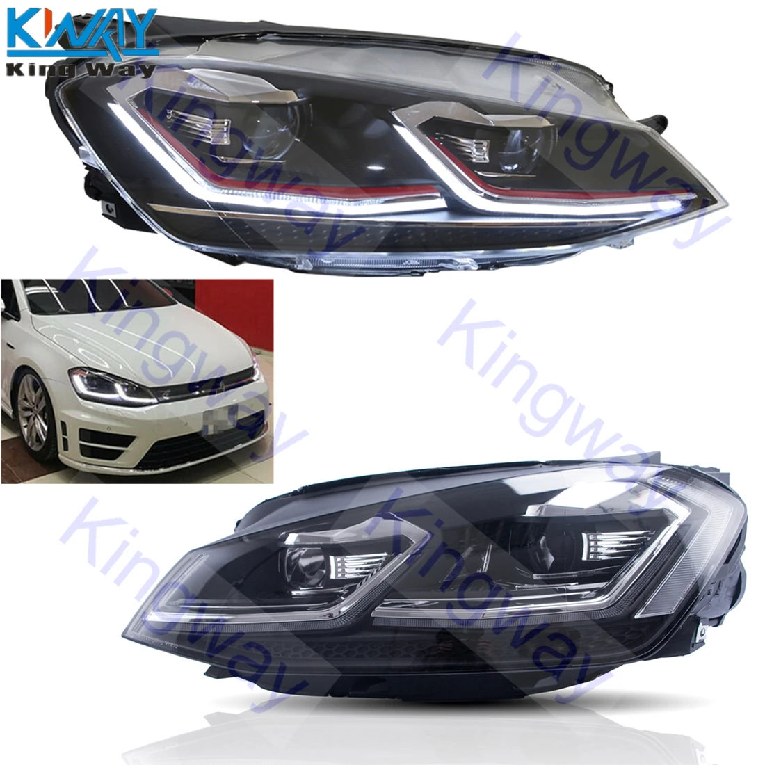 Бесплатная доставка фары для проектора King-Way со светодиодный светкой 2015-2017 MK7