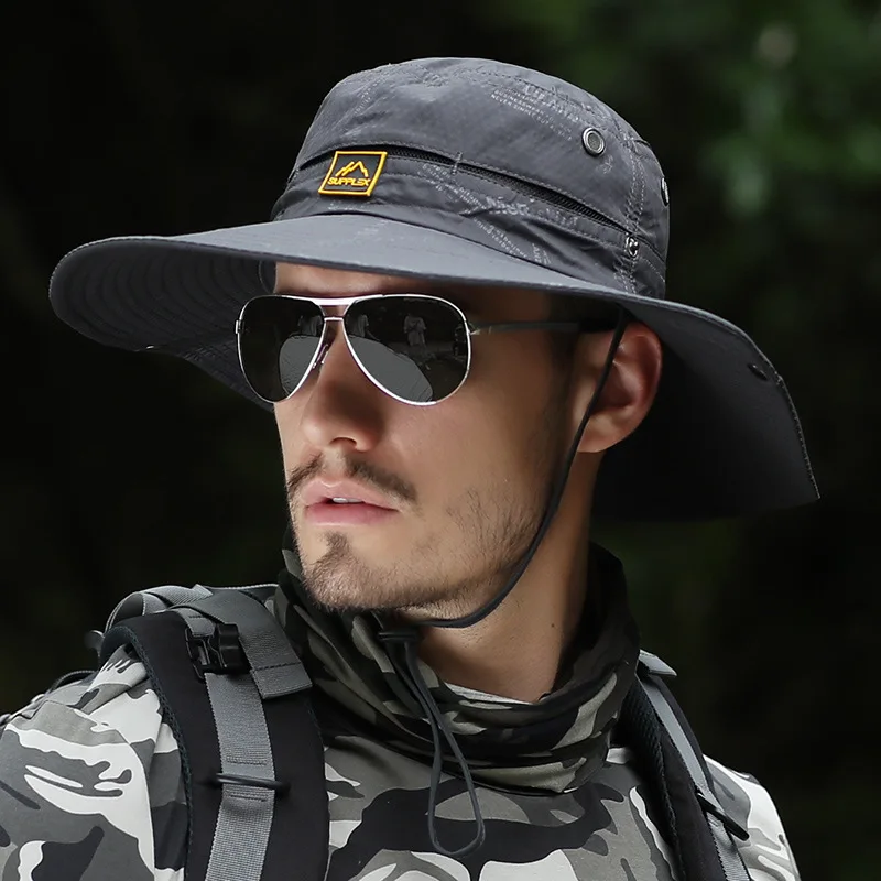 Летняя уличная Солнцезащитная шляпа с широкими полями мужская защитой от