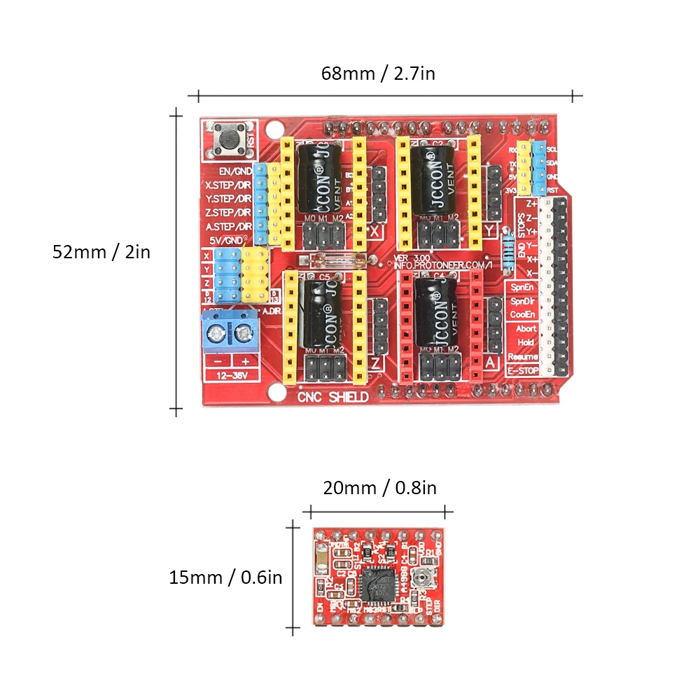 Горячая CNC Щит Плата расширения для V3 гравер + 4 шт. A4988 шаговый двигатель драйвер
