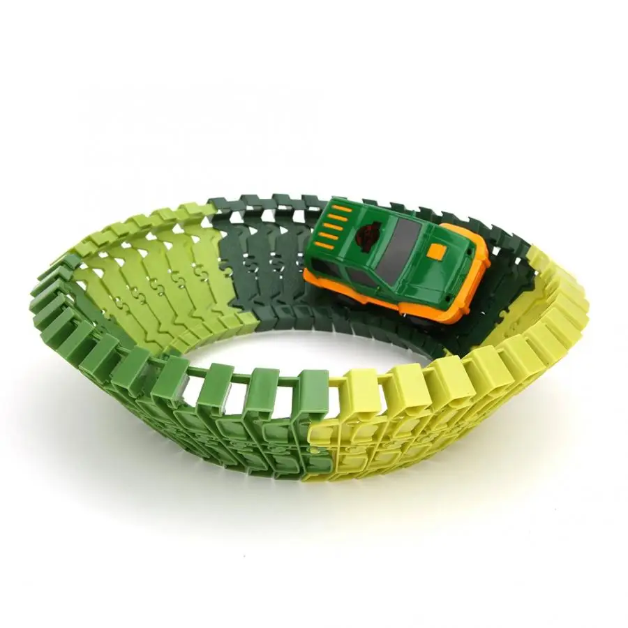 144 шт. Детский развивающий пластиковый трек-Пазл Электрический гоночный