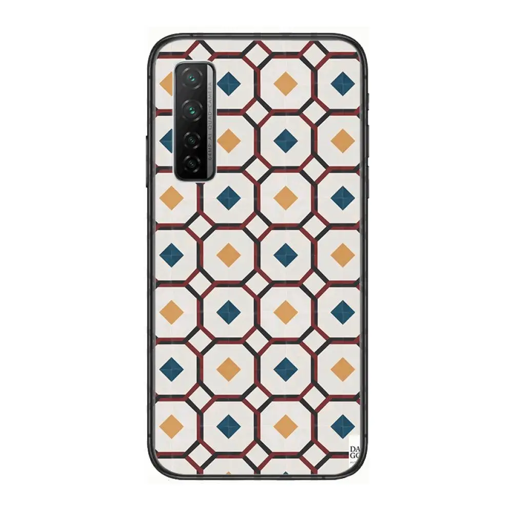 

Diamond lattice Phone Case For Huawei Nova p10 lite 7 6 5 4 3 Pro i p Smart ZBlack Etui 3D Coque Painting Hoesje