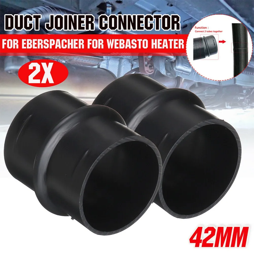 

2pcs 42mm Duct Joiner Connector Pipe For Eberspacher For Webasto Diesel Heater Black Plastic Duct Joiner Connector