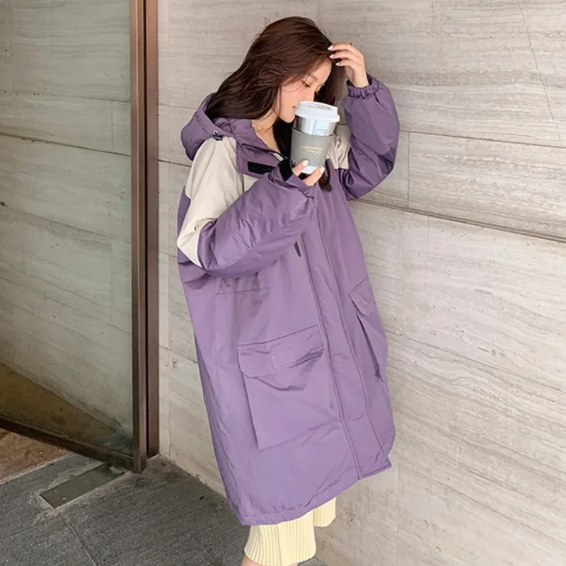 

2020 Plus Size Long Parka Mujer Winter Thick Down Cotton Padded Jackets Womens Hooded Loose Coats Female Casual Paszcz Damski