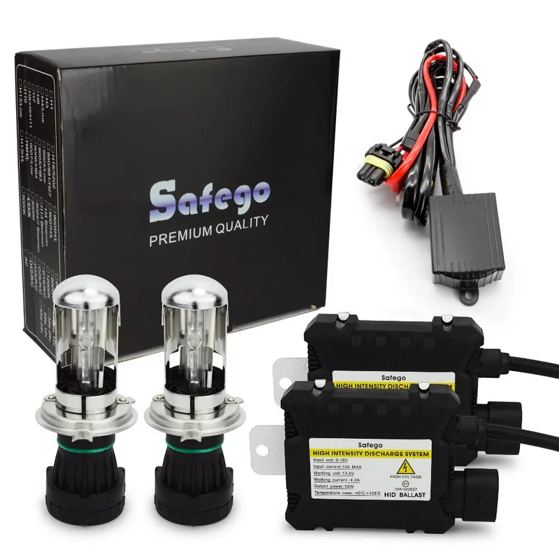 Safego Bi xenon 55w HID kit h4 6000k 8000K 4300K DC 12V 35W hid H4 3 H13 9004 9007 bixenon|bi 55w|h4 6000kh4 bixenon |