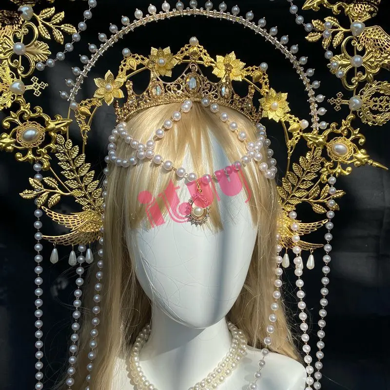 Тиара с жемчугом в стиле барокко аксессуары готическом | Тематическая одежда и