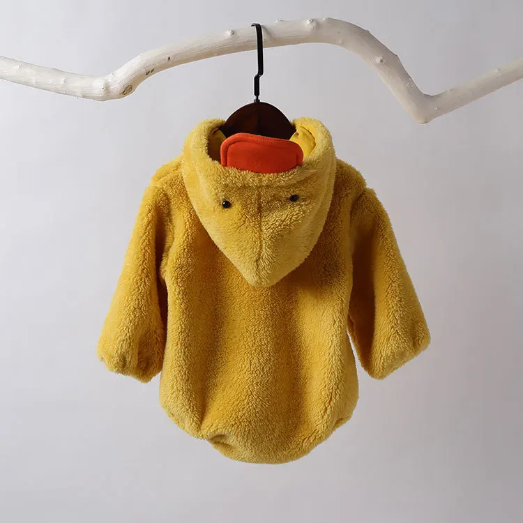 

2021 New Cute baby Newborn Baby Princess Girl Clothes Long Sleeve Hoddies Duck Photo RomperClothes Autumn Winter Wear 0-18m