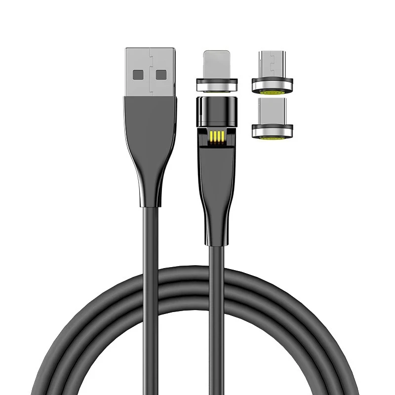 Новый 360 ° + 180 вращающийся магнитный usb кабель для быстрой зарядки Тип C магнит